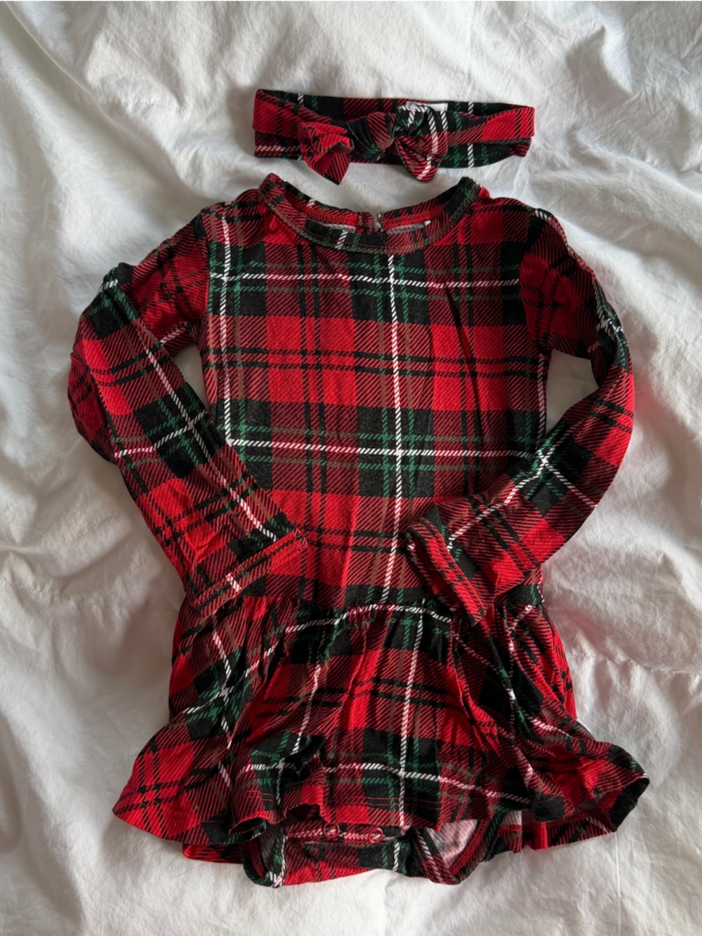 B&R Holiday Plaid Bodysuit Dress